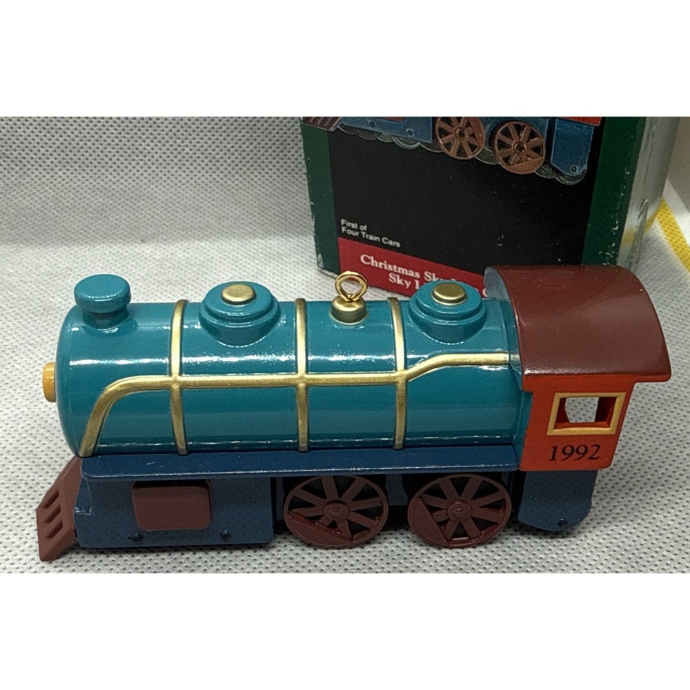 VTG Hallmark Ornaments Christmas Sky Line Collection Locomotive Cast Metal 1992
